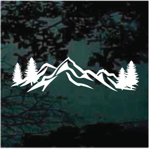 Mountain Forest Scene window decals stickers